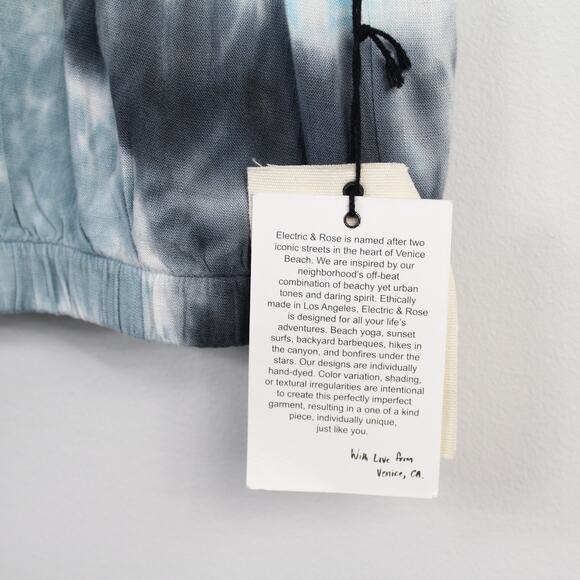 New Electric & Rose Blue Tie Dye Linda Sleeveless Lightweight Crop Top - Picture 7 of 8